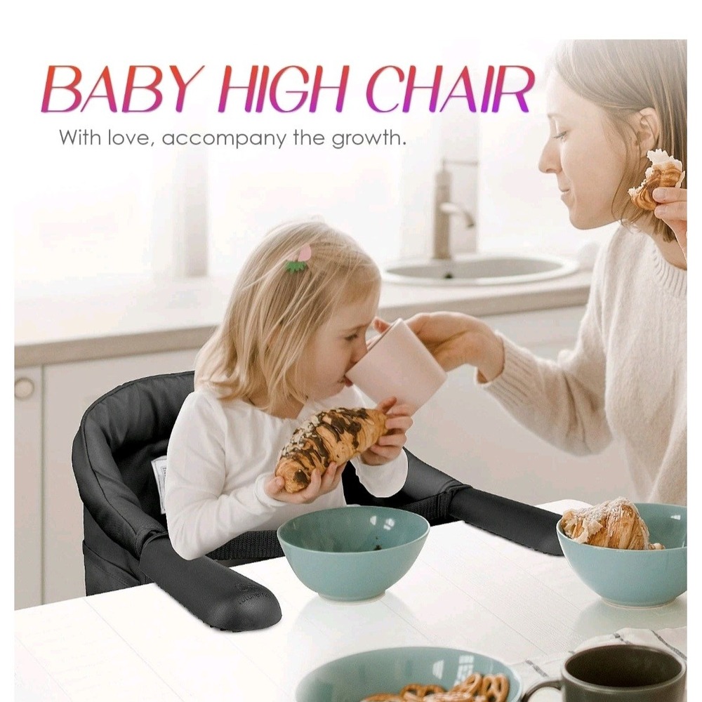NWT Lulunemo Hook On Chair Baby High Chair Kids Gray Portable Travel - Picture 2 of 7